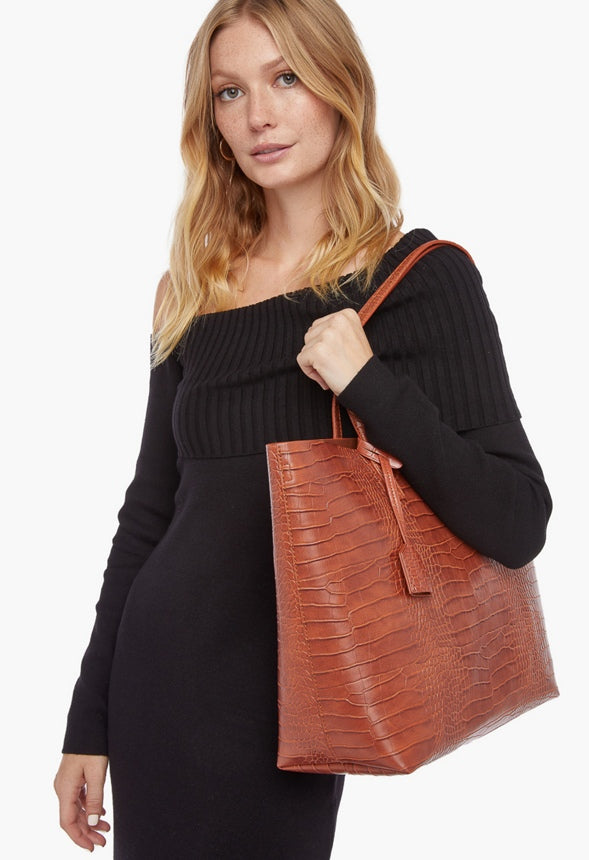 East And West Unlined Tote Luggage Croc