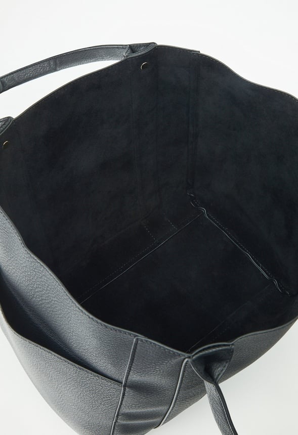 Unlined Multi Pocket Tote Black