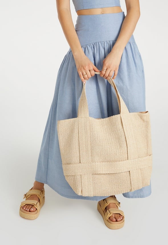 Traveling Raffia Bag Natural Raffia