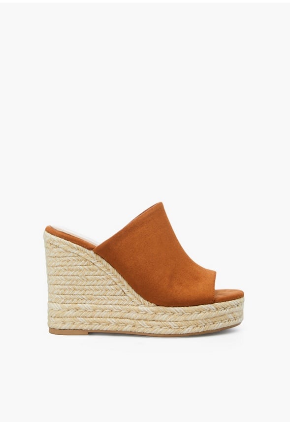 Anaya Mule Wedge Sandal Camel