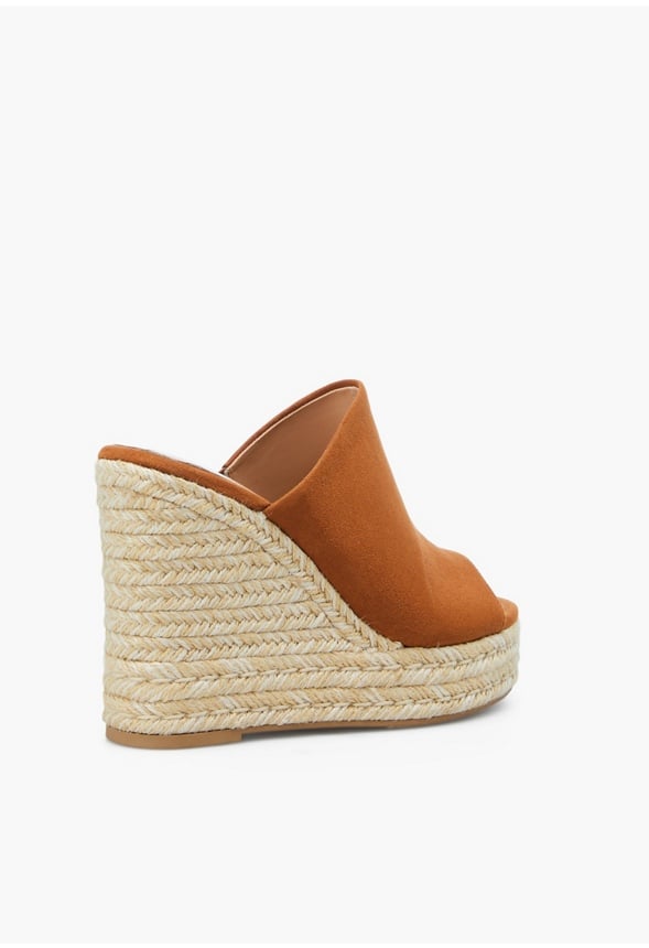 Anaya Mule Wedge Sandal Camel