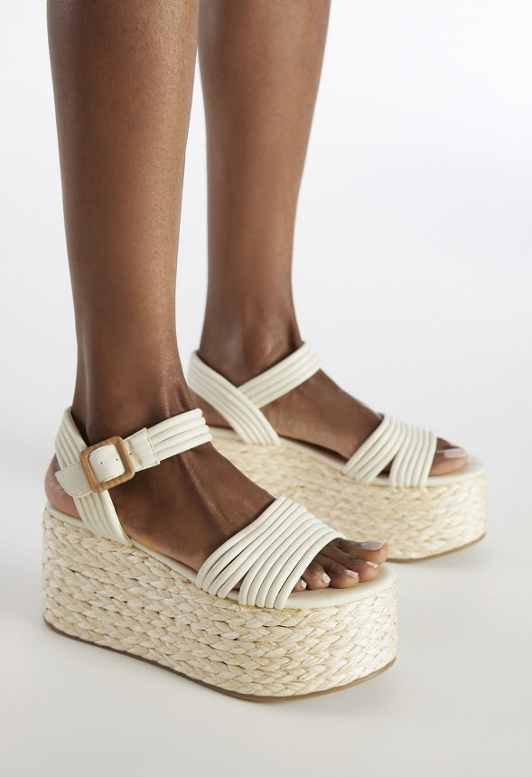Birdie Platform Sandal Birch White