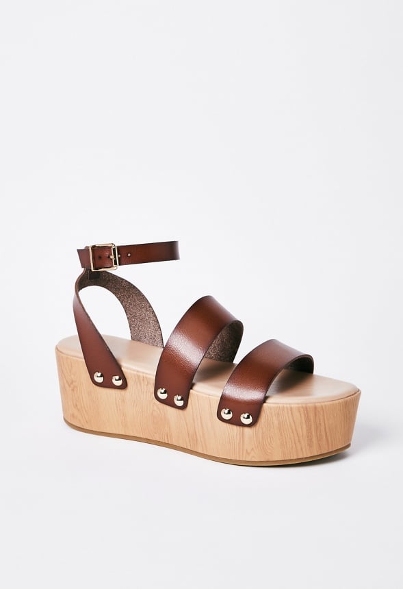 Azure Platform Sandal Leather Brown
