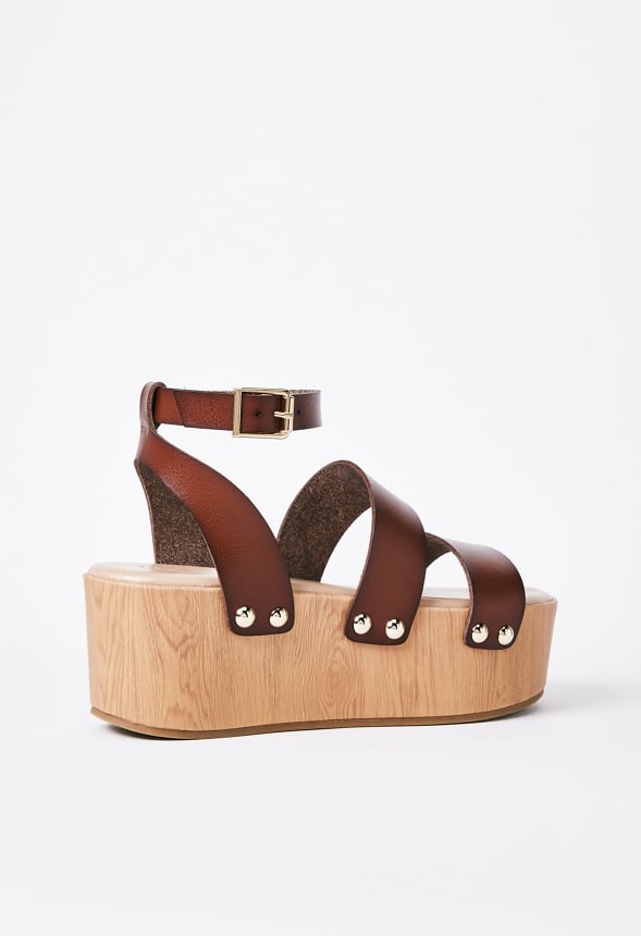 Azure Platform Sandal Leather Brown
