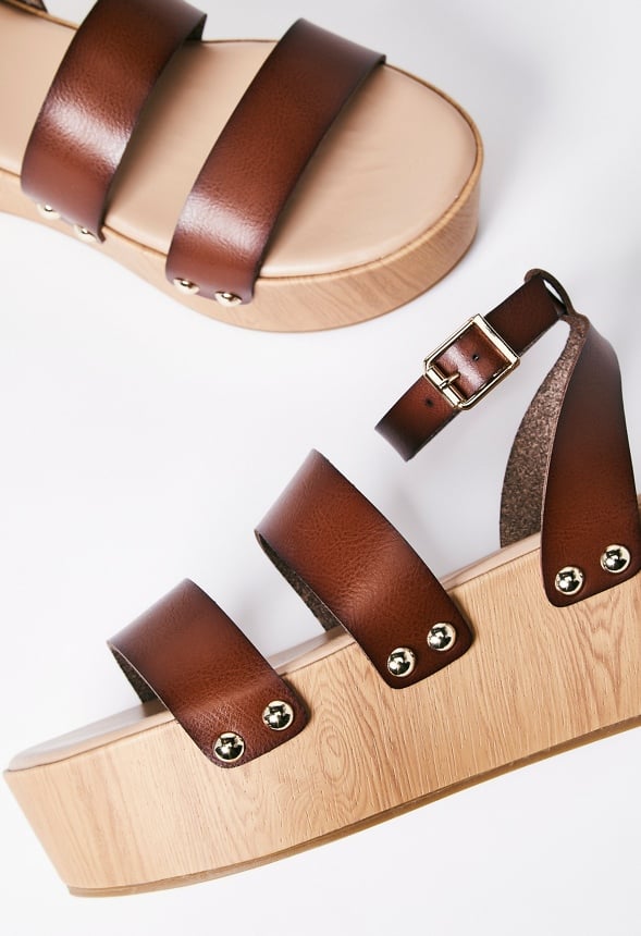 Azure Platform Sandal Leather Brown