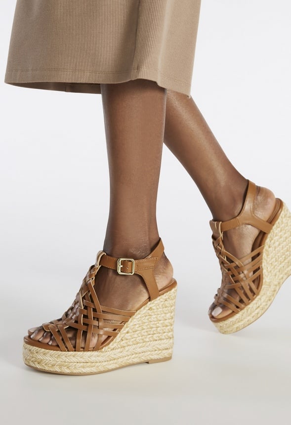 Kiera Espadrille Wedge Sandal Camel