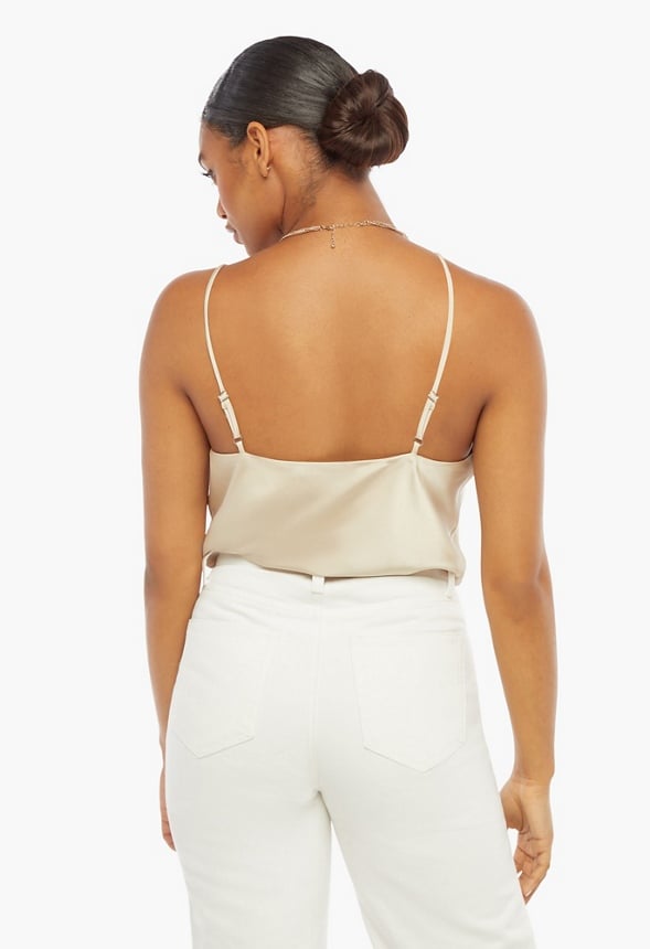 Lace Trim Cami Top Champagne