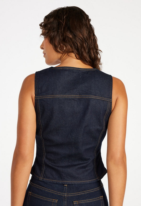 Denim Vest Rinse Wash